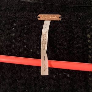 Free People Black Alpaca Open Front Sweater
